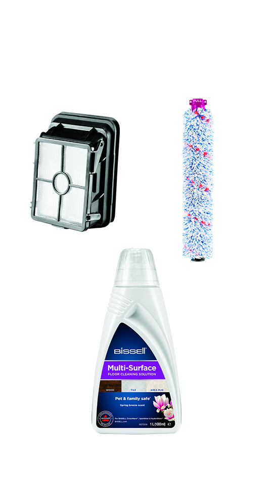 CrossWave Farklı Yüzeyler için Özel Kit ( 2x Tüm Yüzeylerde Kullanıma Uygun Deterjan (1 L) + Rulo Fırça & Filtre )