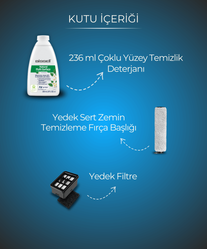 CrossWave HF3 Cordless Pro Yüksek Vakumlu Kablosuz Sert Zemin Süpürme ve Silme Makinesi