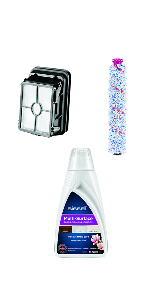 CrossWave Farklı Yüzeyler için Özel Kit ( 2x Tüm Yüzeylerde Kullanıma Uygun Deterjan (1 L) + Rulo Fırça & Filtre )